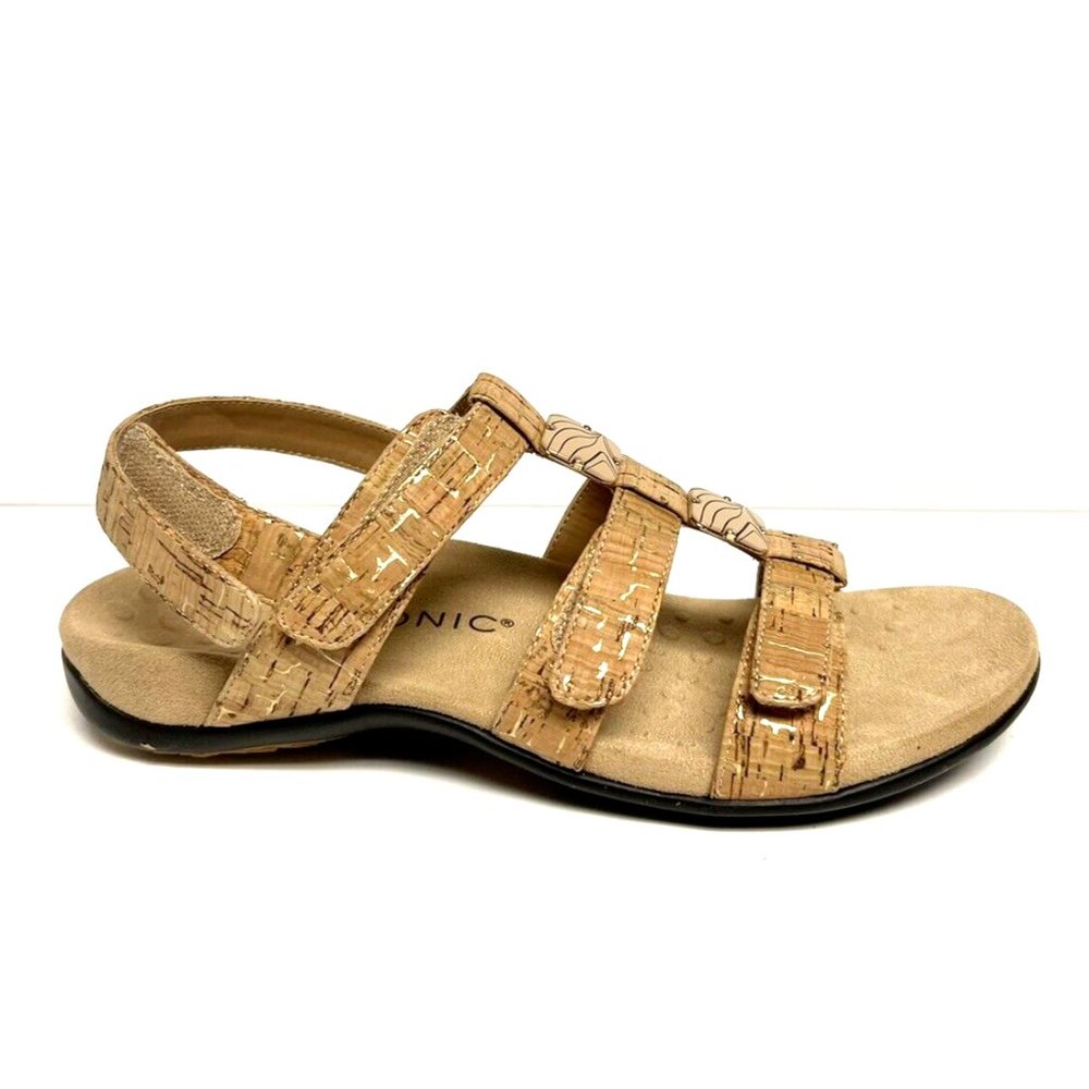 Vionic Womens Rest Amber Sandal Gold Cork Size 10 M